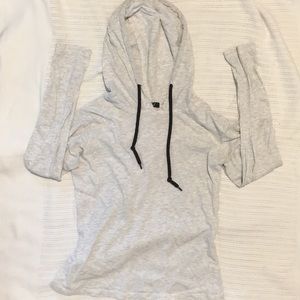 White long sleeve shirt with hood